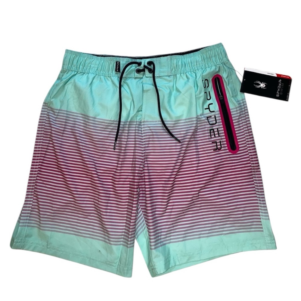 Spyder Men's‎ Aqua and Pink Swim Shorts - Picture 7 of 7